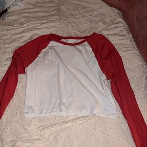 PINK Long Sleeve Baseball Tee